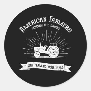 Amerikanische Bauer Tractor Farm Farm Ranch Gesche Runder Aufkleber
