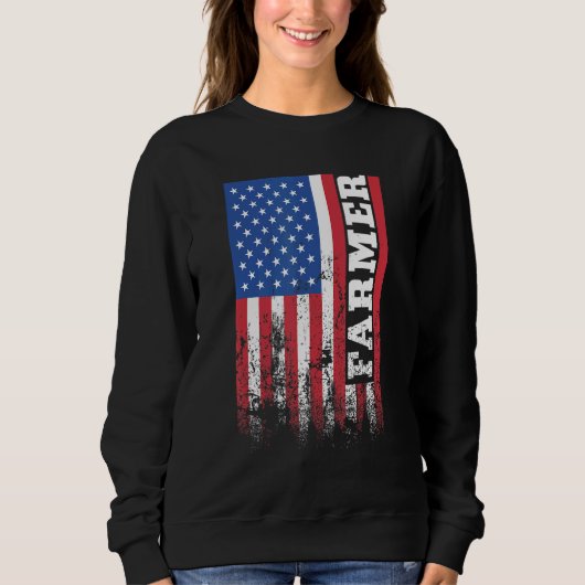 Amerikanische Bauer US-Flagge Vertikal Sweatshirt (Vorderseite)