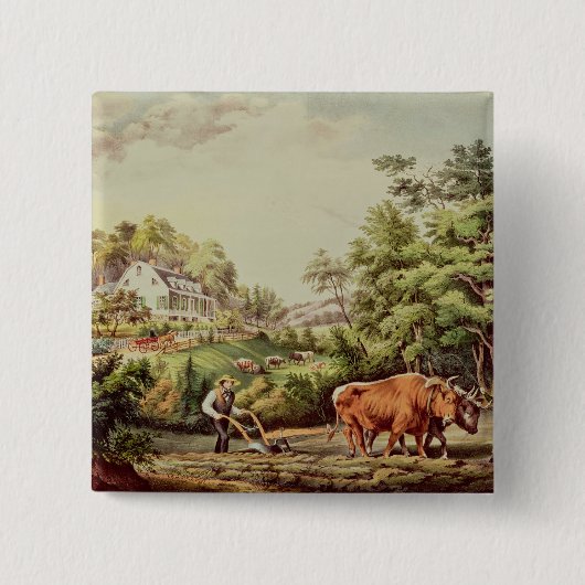 Amerikanische Bauernhof-Szenen Button (Vorderseite)