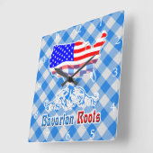Amerikanische bayerische Roots Square Clock Quadratische Wanduhr (Winkel)