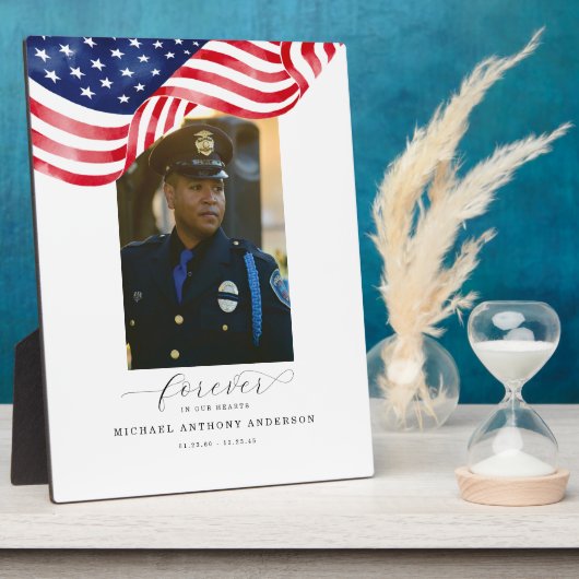 Amerikanische Beerdigung für immer in unserem Herz Fotoplatte (Seite)