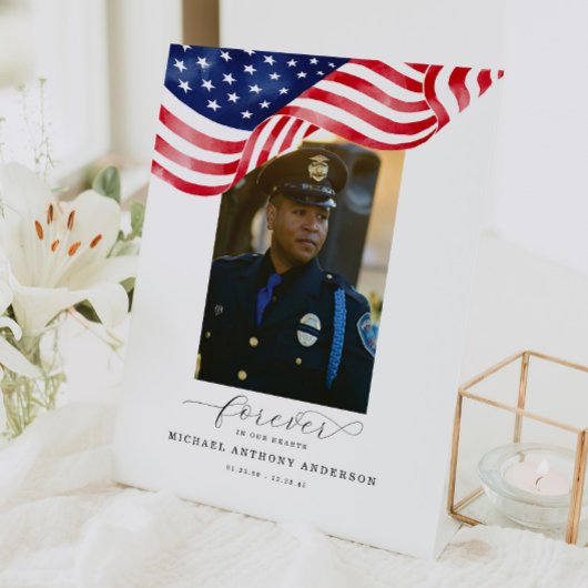 Amerikanische Beerdigung für immer in unserem Herz Sockelschild