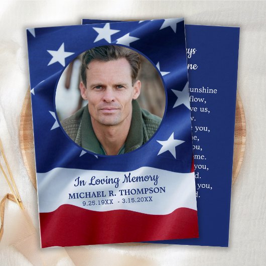 Amerikanische Bestattungskarte für Patrioten