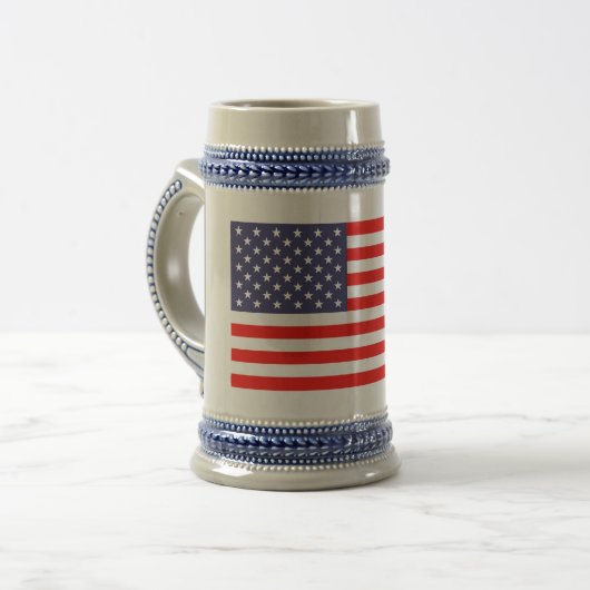 amerikanische Bierfahne Tasse (Vorderseite Links)