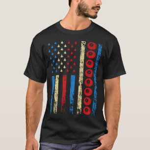 Amerikanische Billard-Flagge 4. Juli Billard Athle T-Shirt
