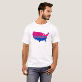 Amerikanische Bisexualität Stolperkarte T - Shirt (Vorne ganz)