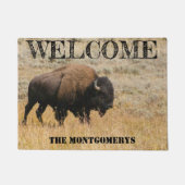 Amerikanische Bison-Grazes im Foto für Wiesengras Fußmatte (Vorderseite)