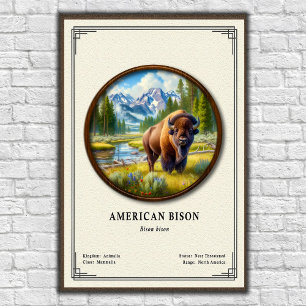 Amerikanische Bison-Zoologie-Serie Poster