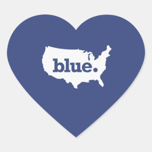 Amerikanische Blaue Staaten Herz-Aufkleber