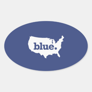 Amerikanische Blaue Staaten Ovaler Aufkleber
