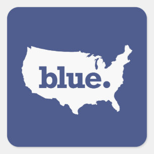Amerikanische Blaue Staaten Quadratischer Aufkleber