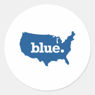 Amerikanische Blaue Staaten Runder Aufkleber