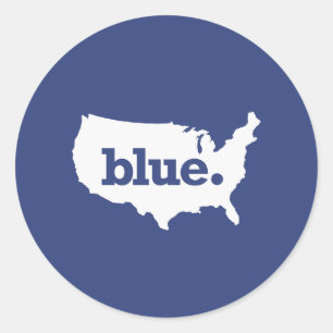 Amerikanische Blaue Staaten Runder Aufkleber