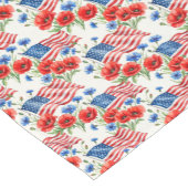 Amerikanische Blumen und Flaggen  Kurzer Tischläufer (Ecke)