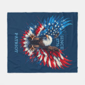 Amerikanische Bold Eagle Flaggenfarben Fleecedecke (Vorderseite (Horizontal))