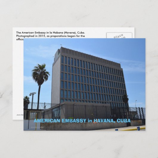 Amerikanische Botschaft in Kuba Postkarte (Vorne/Hinten)