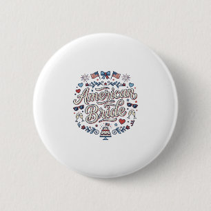 Amerikanische Braut Patriotische Hochzeit Vektor D Button