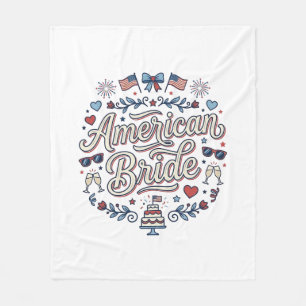 Amerikanische Braut Patriotische Hochzeit Vektor D Fleecedecke