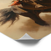 Amerikanische Brave Throwing a Spear von Horseb Poster (Ecke)