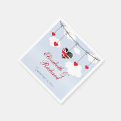 Amerikanische Britische Fahne Hearts Wedding Party Serviette (Ecke)