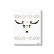 Amerikanische Buffalo Skull Mixed Media Artwork