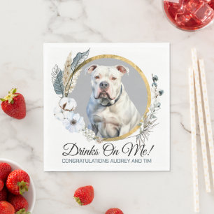 Amerikanische Bulldogge Hochzeitsservietten mit Hu Serviette