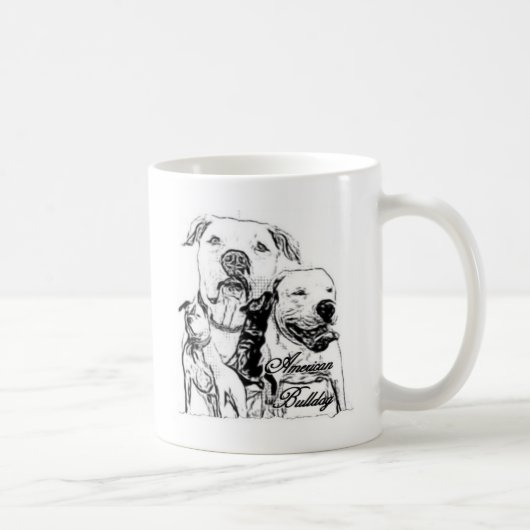 Amerikanische Bulldogge Kaffeetasse (Rechts)