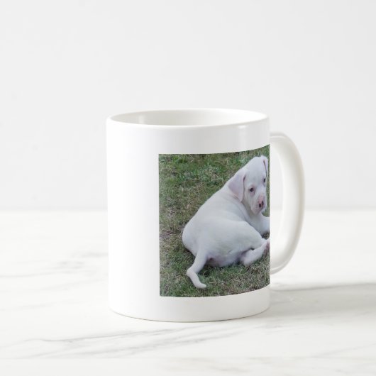 Amerikanische Bulldoggenwelpe Tasse (VorderseiteRechts)