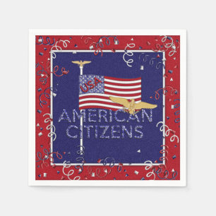 Amerikanische Bürger, Blue-Red-Paper Party Napkins Serviette