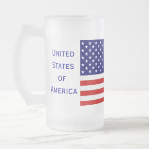 Amerikanische Bürger-Flaggen-mattiertes Bier Stein Mattglas Bierglas