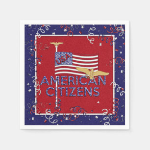 Amerikanische Bürger, Red-Blue-Paper Party Napkins Serviette