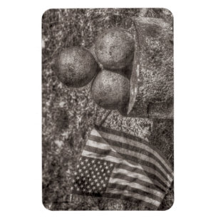 Amerikanische Bürgerkriegskanonenkugeln Vintage Magnet
