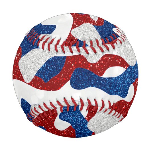 Amerikanische Camouflage 4. Juli Glitzer Baseball (Vorderseite)