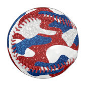 Amerikanische Camouflage 4. Juli Glitzer Baseball (Vorderseite Links)