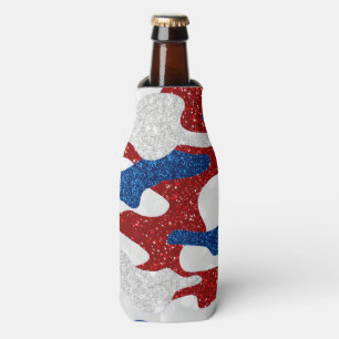 Amerikanische Camouflage 4. Juli Glitzer Flaschenkühler