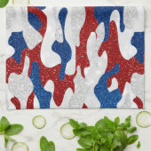 Amerikanische Camouflage 4. Juli Glitzer Geschirrtuch (Gefaltet)