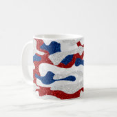 Amerikanische Camouflage 4. Juli Glitzer Kaffeetasse (Vorderseite Links)