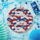 Amerikanische Camouflage 4. Juli Glitzer Pappteller (Party)