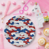Amerikanische Camouflage 4. Juli Glitzer Pappteller (Party)