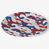 Amerikanische Camouflage 4. Juli Glitzer Pappteller (Schrägansicht)