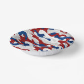 Amerikanische Camouflage 4. Juli Glitzer Pappteller (Gewinkelt)