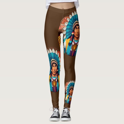 Amerikanische Chefmacht Portrait Leggings (Vorderseite)