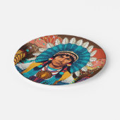 Amerikanische Chefmacht Portrait Pappteller (Schrägansicht)