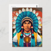 Amerikanische Chefmacht Portrait Postkarte (Vorne/Hinten)