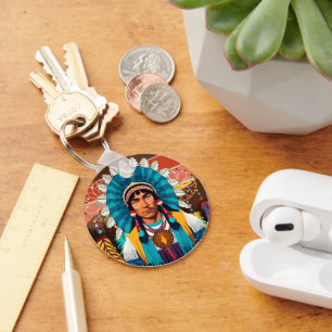 Amerikanische Chefmacht Portrait Schlüsselanhänger