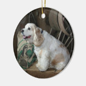 Amerikanische Cocker Spaniel Sitzgruppe Keramik Ornament (Links)