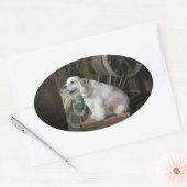 Amerikanische Cocker Spaniel Sitzgruppe Ovaler Aufkleber (Umschlag)