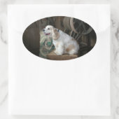 Amerikanische Cocker Spaniel Sitzgruppe Ovaler Aufkleber (Tasche)