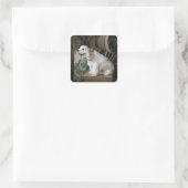 Amerikanische Cocker Spaniel Sitzgruppe Quadratischer Aufkleber (Tasche)