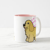 Amerikanische Cockerspaniel-Liebe Zweifarbige Tasse (VorderseiteRechts)